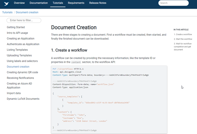 Docugate API Dokumentation