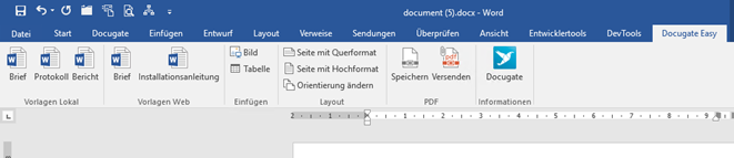 Docugate easy ribbon in word